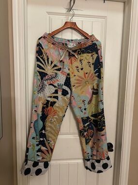 Anthropologie Multicolor Floral pajama Drawstring pants
